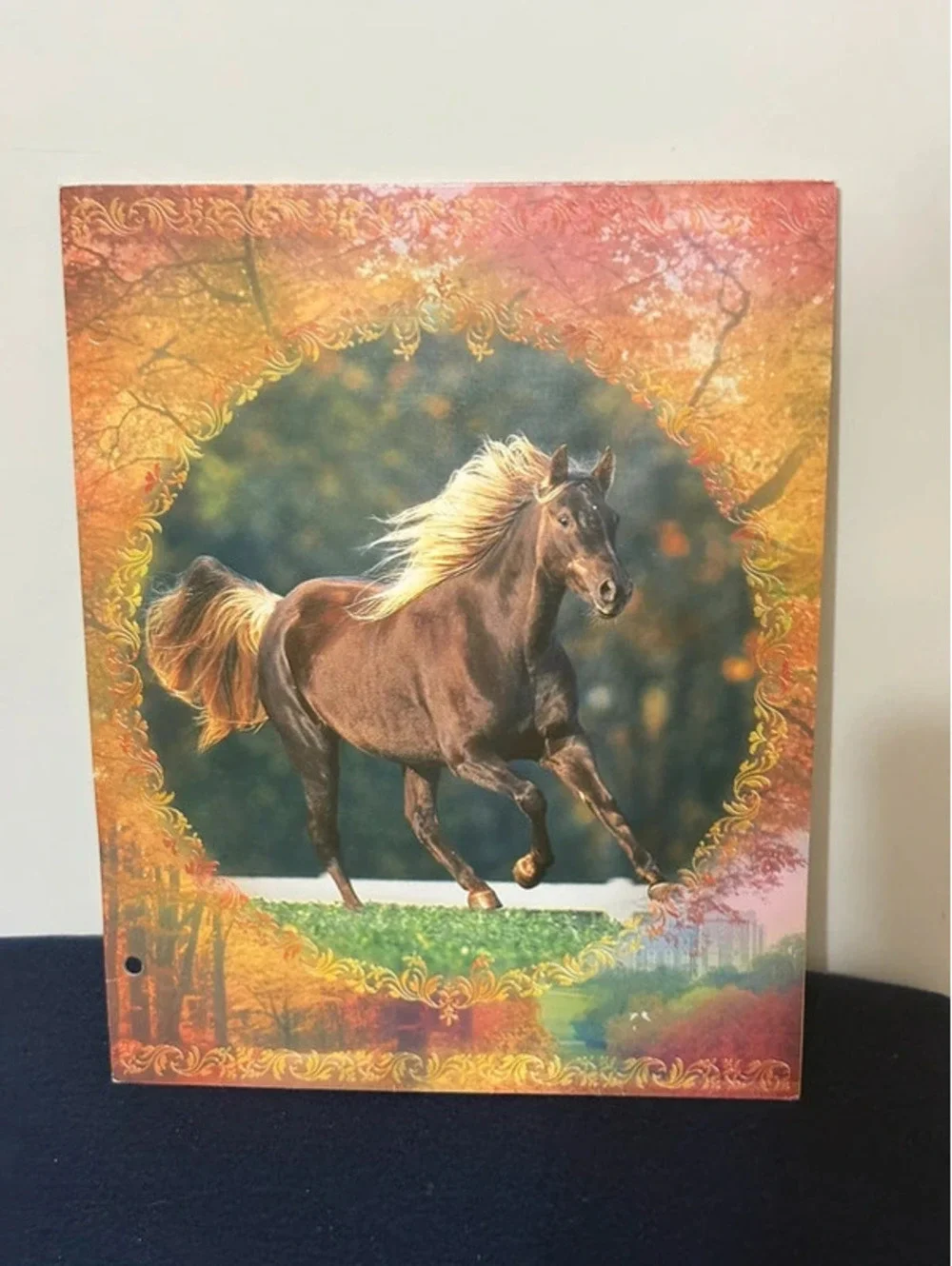 Vintage Y2K Horse 3 Ring Binder Folder Equestrian Retro